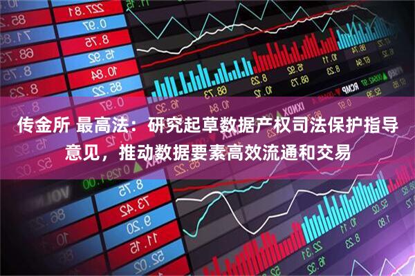 传金所 最高法：研究起草数据产权司法保护指导意见，推动数据要素高效流通和交易